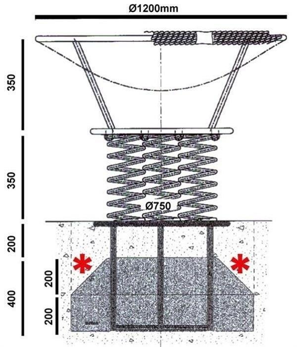 Vipperede - gyngestol - sort - �120 cm