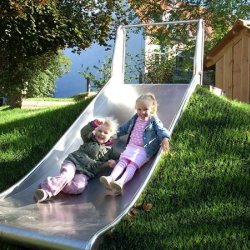 Rustfri Rutschebane med �rer, h�jde 1,25 - 1,5 m