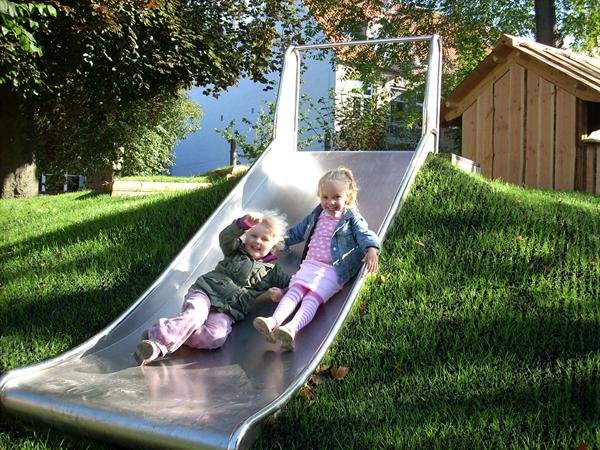 Rustfri Rutschebane med �rer, h�jde 1,25 - 1,5 m