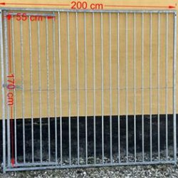 Hundeg�rd, 8 cm balustreelement, bredde 200 cm med l�ge
