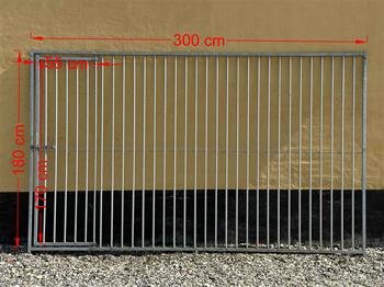 Hundeg�rd, 8 cm balustreelement, bredde 300 cm med l�ge