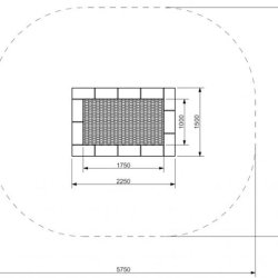 Trampolin Firkantet 150 x 225