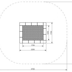 Trampolin Firkantet 175 x 225