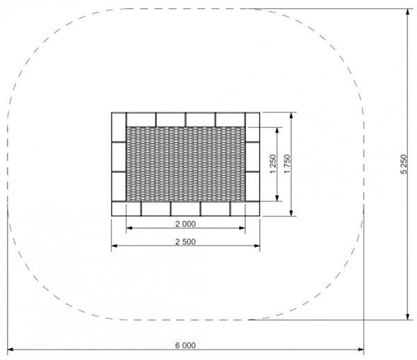 Trampolin Firkantet 175 x 250