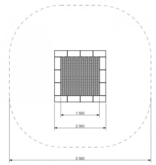 Trampolin Firkantet 200