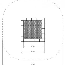 Trampolin Firkantet 225