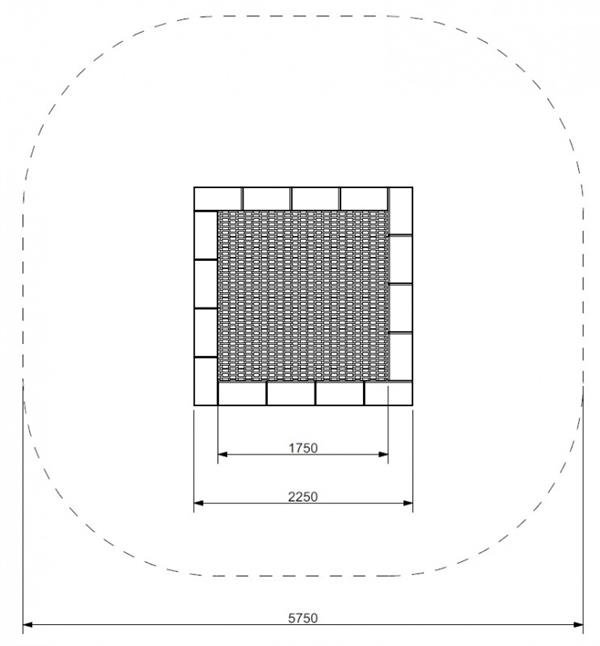 Trampolin Firkantet 225
