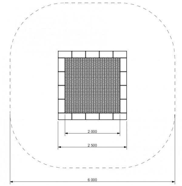 Trampolin Firkantet 250