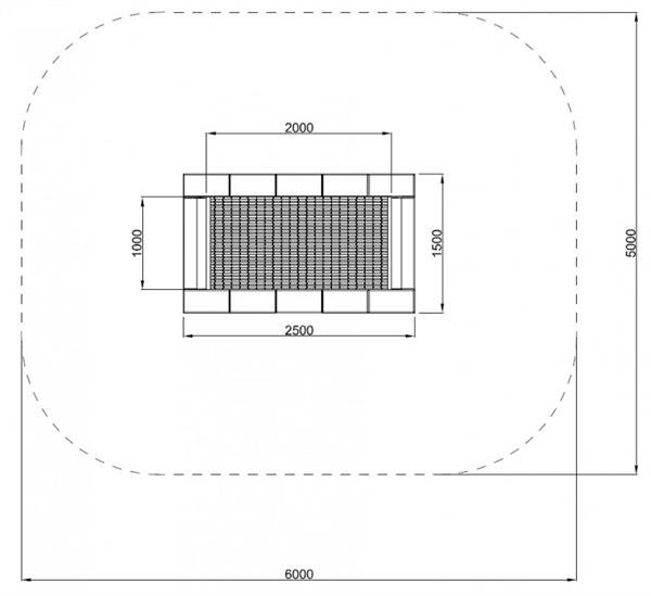 Trampolin Firkantet til handicappede 150 x 250