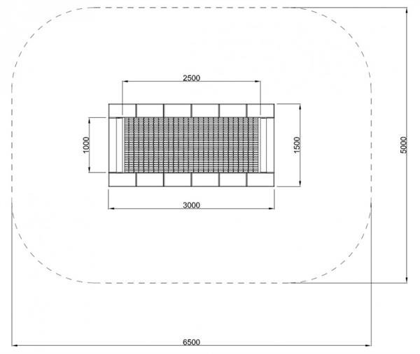 Trampolin Firkantet til handicappede 150 x 300