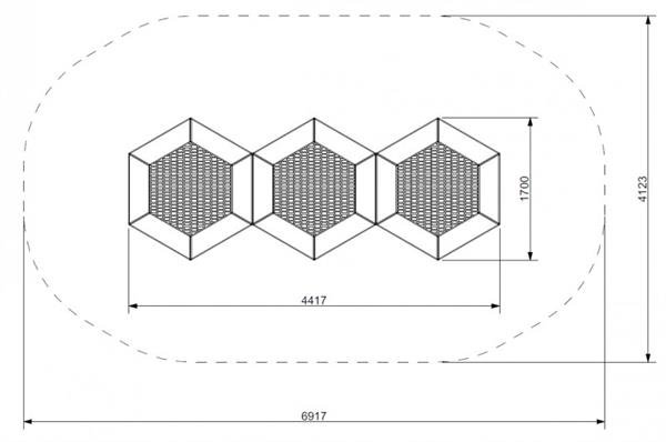 Trampolin Sekskantet 3A