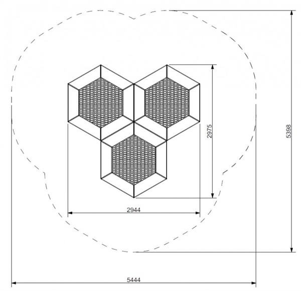 Trampolin Sekskantet 3B