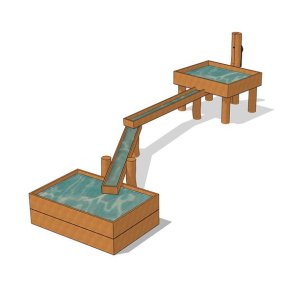 Vandleg med to kar og kanaler (inkl. pumpestation)