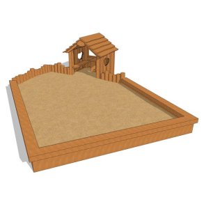 Legehus med sandkasse