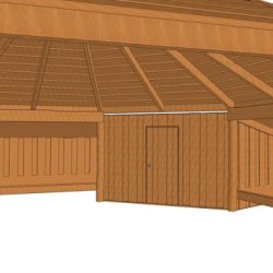 Ottekantet b�lhytte m. shelters og redskabsrum