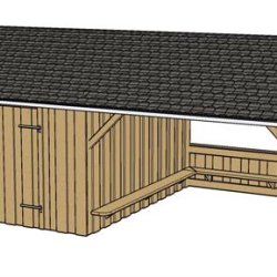 M�dested med redskabsskur 4x8 m