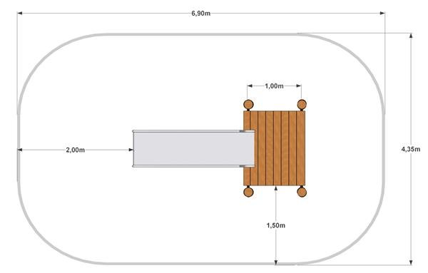 Rutsjebane 120 cm h�jde med platform 