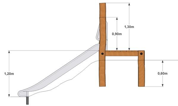 Rutsjebane 120 cm h�jde med platform 