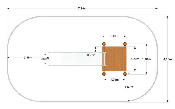 Rutsjebane 150 cm h�jde med platform 
