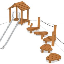 Rutsjebane p� bakke med opgang og tovv�rk