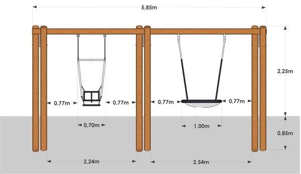 For�ldre-barn gynge m. fugleredegynge