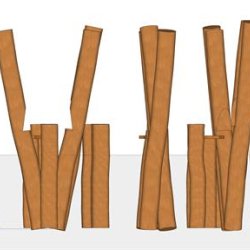 Robinia stolpe skov med stubbe