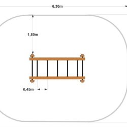 Armgangs ribber i robinia stativ