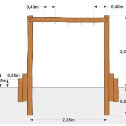 Robinia armgang med rustfri h�ndgreb