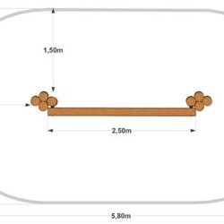 Robinia armgang med rustfri h�ndgreb