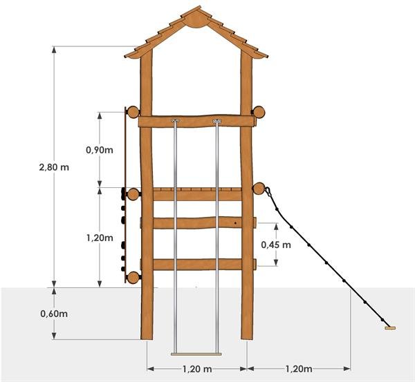 Leget�rn med klatreleg og glidest�nger model B