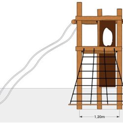 Trekantet leget�rn med klatreleg og glidest�nger