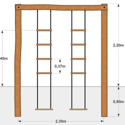 Robinia galge med rebstiger