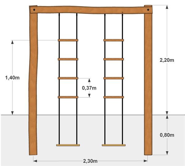 Robinia galge med rebstiger